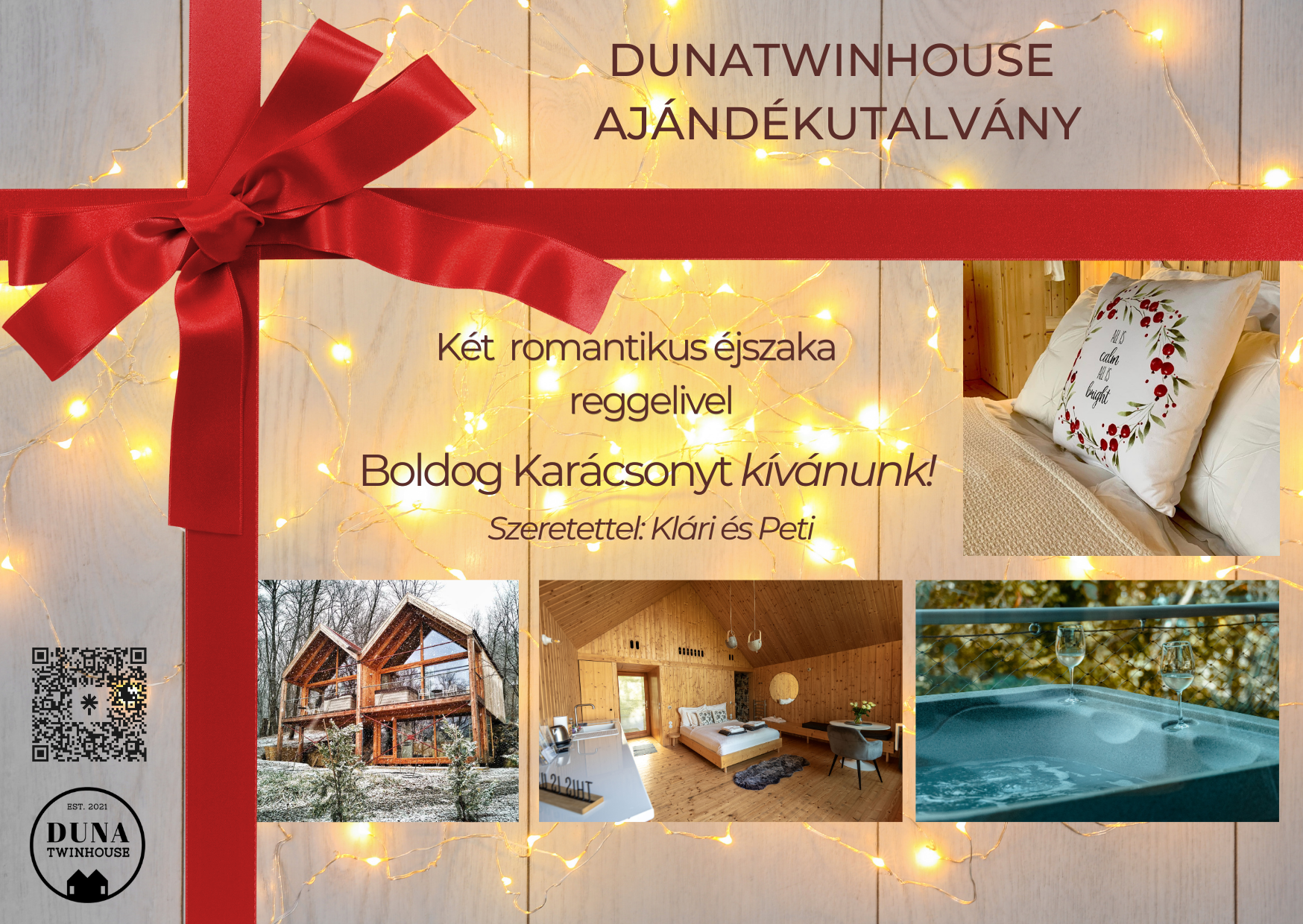 Dunatwinhouse karácsonyi ajándék utalvány 2024